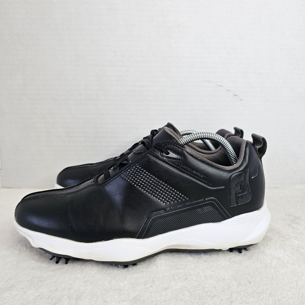 FOOTJOY FUEL MENS BLACK LEATHER SOFT SPIKES GOLF SHOES SiZE 9.5M US